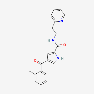 molecular formula C20H19N3O2 B2908525 4-(2-methylbenzoyl)-N-[2-(2-pyridinyl)ethyl]-1H-pyrrole-2-carboxamide CAS No. 439120-77-1