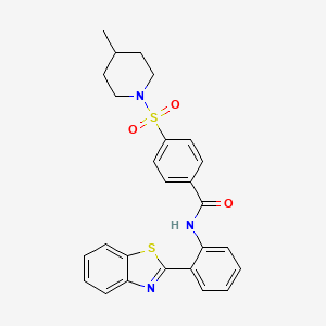 molecular formula C26H25N3O3S2 B2908527 N-(2-(benzo[d]thiazol-2-yl)phenyl)-4-((4-methylpiperidin-1-yl)sulfonyl)benzamide CAS No. 683792-29-2