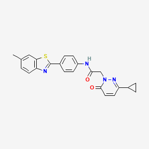 2-(3-cyclopropyl-6-oxopyridazin-1(6H)-yl)-N-(4-(6-methylbenzo[d]thiazol-2-yl)phenyl)acetamide
