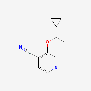 molecular formula C11H12N2O B2908536 3-(1-Cyclopropylethoxy)pyridine-4-carbonitrile CAS No. 2202368-11-2