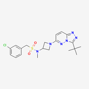 molecular formula C20H25ClN6O2S B2908539 N-(1-(3-(tert-butyl)-[1,2,4]triazolo[4,3-b]pyridazin-6-yl)azetidin-3-yl)-1-(3-chlorophenyl)-N-methylmethanesulfonamide CAS No. 2309747-78-0
