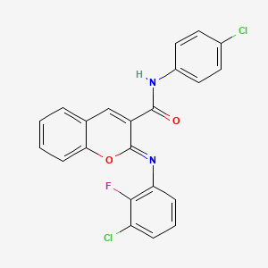 (2Z)-2-[(3-chloro-2-fluorophenyl)imino]-N-(4-chlorophenyl)-2H-chromene-3-carboxamide