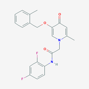 molecular formula C22H20F2N2O3 B2908545 N-(2,4-difluorophenyl)-2-(2-methyl-5-((2-methylbenzyl)oxy)-4-oxopyridin-1(4H)-yl)acetamide CAS No. 946205-21-6