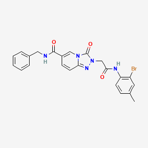 N-benzyl-2-{[(2-bromo-4-methylphenyl)carbamoyl]methyl}-3-oxo-2H,3H-[1,2,4]triazolo[4,3-a]pyridine-6-carboxamide