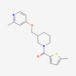 molecular formula C18H22N2O2S B2908553 [3-[(2-Methylpyridin-4-yl)oxymethyl]piperidin-1-yl]-(5-methylthiophen-2-yl)methanone CAS No. 2380009-32-3