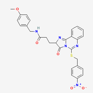 N-[(4-methoxyphenyl)methyl]-3-(5-{[(4-nitrophenyl)methyl]sulfanyl}-3-oxo-2H,3H-imidazo[1,2-c]quinazolin-2-yl)propanamide