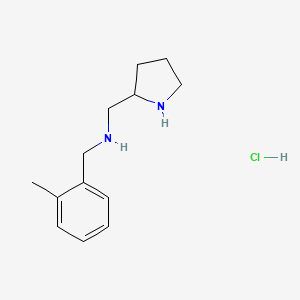 molecular formula C13H21ClN2 B2908556 (2-Methyl-benzyl)-pyrrolidin-2-ylmethyl-amine hydrochloride CAS No. 1289387-80-9