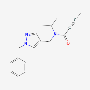 molecular formula C18H21N3O B2908562 N-[(1-benzyl-1H-pyrazol-4-yl)methyl]-N-(propan-2-yl)but-2-ynamide CAS No. 2094236-04-9