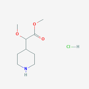 molecular formula C9H18ClNO3 B2908564 Methyl 2-methoxy-2-piperidin-4-ylacetate;hydrochloride CAS No. 2361645-69-2