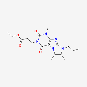 Ethyl 3-(4,7,8-trimethyl-1,3-dioxo-6-propylpurino[7,8-a]imidazol-2-yl)propanoate