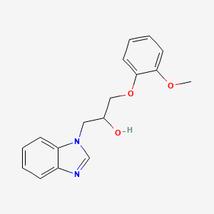 molecular formula C17H18N2O3 B2908569 1-Benzimidazolyl-3-(2-methoxyphenoxy)propan-2-ol CAS No. 424814-31-3