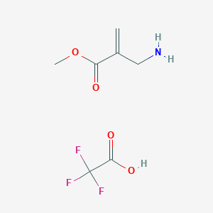 molecular formula C7H10F3NO4 B2908571 Methyl 2-(aminomethyl)prop-2-enoate;2,2,2-trifluoroacetic acid CAS No. 2413898-54-9