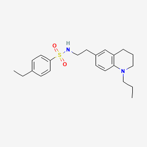 molecular formula C22H30N2O2S B2908585 4-ethyl-N-(2-(1-propyl-1,2,3,4-tetrahydroquinolin-6-yl)ethyl)benzenesulfonamide CAS No. 955612-68-7
