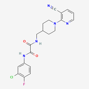 N1-(3-chloro-4-fluorophenyl)-N2-((1-(3-cyanopyridin-2-yl)piperidin-4-yl)methyl)oxalamide