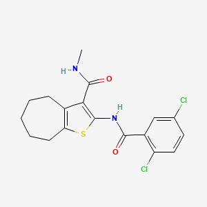 molecular formula C18H18Cl2N2O2S B2908589 2-(2,5-dichlorobenzamido)-N-methyl-5,6,7,8-tetrahydro-4H-cyclohepta[b]thiophene-3-carboxamide CAS No. 868965-79-1