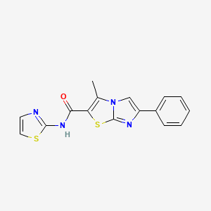 molecular formula C16H12N4OS2 B2908611 3-methyl-6-phenyl-N-(thiazol-2-yl)imidazo[2,1-b]thiazole-2-carboxamide CAS No. 919019-13-9