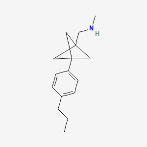 molecular formula C16H23N B2908615 N-Methyl-1-[3-(4-propylphenyl)-1-bicyclo[1.1.1]pentanyl]methanamine CAS No. 2287340-17-2