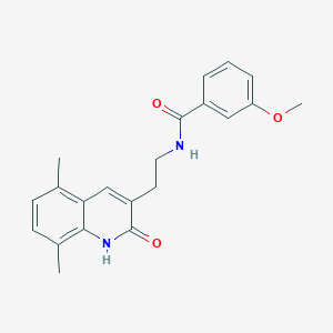 molecular formula C21H22N2O3 B2908623 N-(2-(5,8-dimethyl-2-oxo-1,2-dihydroquinolin-3-yl)ethyl)-3-methoxybenzamide CAS No. 851406-80-9