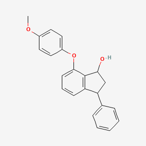 molecular formula C22H20O3 B2908624 7-(4-methoxyphenoxy)-3-phenyl-2,3-dihydro-1H-inden-1-ol CAS No. 337921-64-9