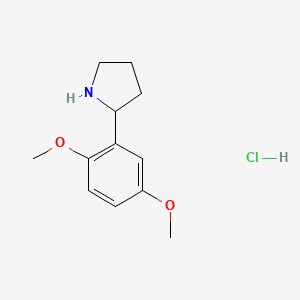 molecular formula C12H18ClNO2 B2908627 2-(2,5-Dimethoxyphenyl)pyrrolidine;hydrochloride CAS No. 1203686-72-9