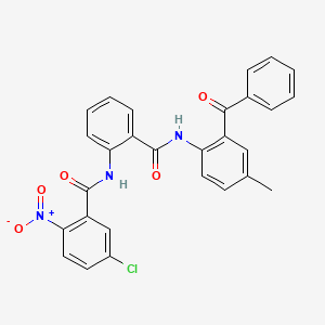 molecular formula C28H20ClN3O5 B2908630 N-(2-((2-benzoyl-4-methylphenyl)carbamoyl)phenyl)-5-chloro-2-nitrobenzamide CAS No. 330201-34-8