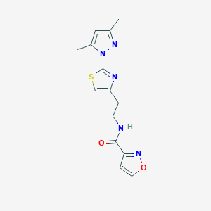 molecular formula C15H17N5O2S B2908631 N-(2-(2-(3,5-dimethyl-1H-pyrazol-1-yl)thiazol-4-yl)ethyl)-5-methylisoxazole-3-carboxamide CAS No. 1421456-30-5