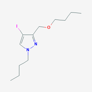 molecular formula C12H21IN2O B2908632 3-(butoxymethyl)-1-butyl-4-iodo-1H-pyrazole CAS No. 1856020-71-7
