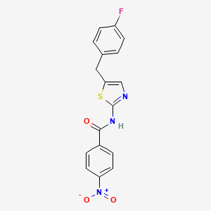 molecular formula C17H12FN3O3S B2908634 N-[5-(4-fluorobenzyl)-1,3-thiazol-2-yl]-4-nitrobenzamide CAS No. 327061-95-0