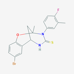 8-bromo-3-(4-fluoro-3-methylphenyl)-2-methyl-5,6-dihydro-2H-2,6-methanobenzo[g][1,3,5]oxadiazocine-4(3H)-thione