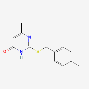 molecular formula C13H14N2OS B2908638 6-methyl-2-[(4-methylbenzyl)sulfanyl]-4(3H)-pyrimidinone CAS No. 329226-32-6