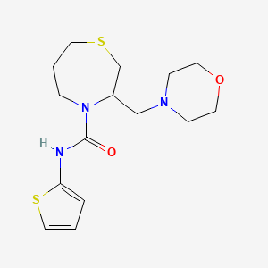 molecular formula C15H23N3O2S2 B2908640 3-(morpholinomethyl)-N-(thiophen-2-yl)-1,4-thiazepane-4-carboxamide CAS No. 1421475-53-7