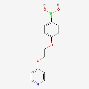 molecular formula C13H14BNO4 B2908641 4-[2-(Pyridin-4-yloxy)ethoxy]phenylboronic acid CAS No. 2096340-20-2
