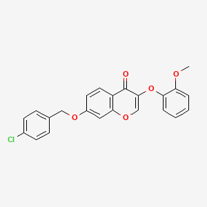 molecular formula C23H17ClO5 B2908642 7-[(4-Chlorophenyl)methoxy]-3-(2-methoxyphenoxy)chromen-4-one CAS No. 846063-23-8