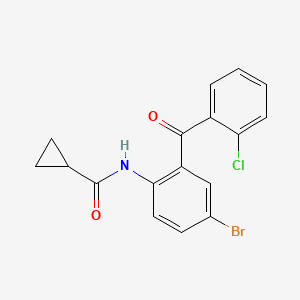 molecular formula C17H13BrClNO2 B2908646 N-[4-bromo-2-(2-chlorobenzoyl)phenyl]cyclopropanecarboxamide CAS No. 313395-53-8