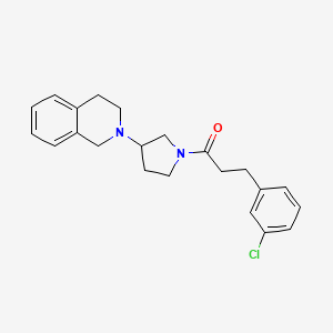 molecular formula C22H25ClN2O B2908649 3-(3-chlorophenyl)-1-(3-(3,4-dihydroisoquinolin-2(1H)-yl)pyrrolidin-1-yl)propan-1-one CAS No. 2034526-83-3