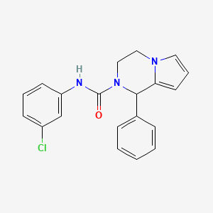 molecular formula C20H18ClN3O B2908656 N-(3-chlorophenyl)-1-phenyl-1H,2H,3H,4H-pyrrolo[1,2-a]pyrazine-2-carboxamide CAS No. 900012-12-6