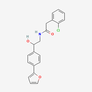 molecular formula C20H18ClNO3 B2908658 2-(2-Chlorophenyl)-N-[2-[4-(furan-2-yl)phenyl]-2-hydroxyethyl]acetamide CAS No. 2320856-81-1
