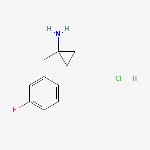 molecular formula C10H13ClFN B2908660 1-[(3-Fluorophenyl)methyl]cyclopropan-1-amine;hydrochloride CAS No. 2413886-60-7