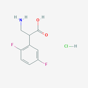 molecular formula C9H10ClF2NO2 B2908667 3-Amino-2-(2,5-difluorophenyl)propanoic acid;hydrochloride CAS No. 2375274-51-2