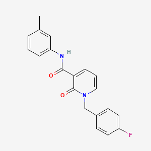 molecular formula C20H17FN2O2 B2908669 1-(4-fluorobenzyl)-2-oxo-N-(m-tolyl)-1,2-dihydropyridine-3-carboxamide CAS No. 946354-01-4