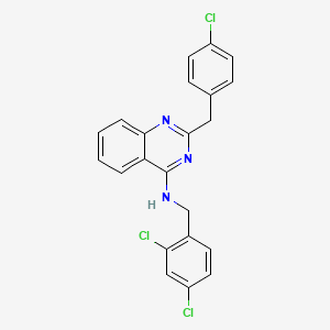 2-[(4-chlorophenyl)methyl]-N-[(2,4-dichlorophenyl)methyl]quinazolin-4-amine