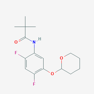 molecular formula C16H21F2NO3 B2908680 N-(2,4-Difluoro-5-((tetrahydro-2H-pyran-2-yl)oxy)phenyl)pivalamide CAS No. 152169-45-4