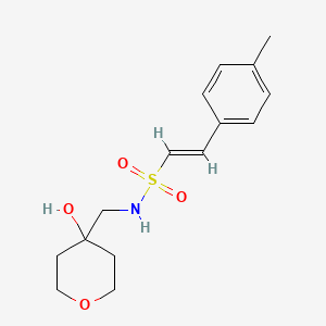 molecular formula C15H21NO4S B2908684 (E)-N-((4-hydroxytetrahydro-2H-pyran-4-yl)methyl)-2-(p-tolyl)ethenesulfonamide CAS No. 1396889-78-3