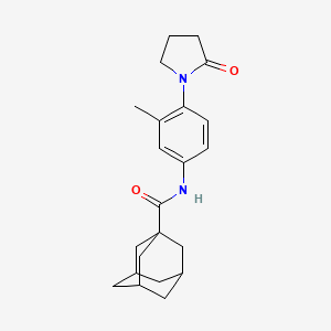 molecular formula C22H28N2O2 B2908687 N-[3-methyl-4-(2-oxopyrrolidin-1-yl)phenyl]adamantane-1-carboxamide CAS No. 922949-66-4