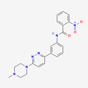 molecular formula C22H22N6O3 B2908692 N-(3-(6-(4-methylpiperazin-1-yl)pyridazin-3-yl)phenyl)-2-nitrobenzamide CAS No. 899980-87-1