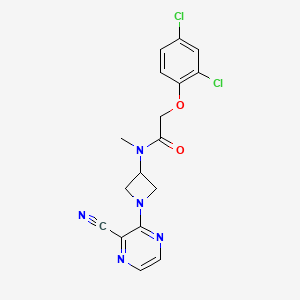 molecular formula C17H15Cl2N5O2 B2908704 N-[1-(3-Cyanopyrazin-2-yl)azetidin-3-yl]-2-(2,4-dichlorophenoxy)-N-methylacetamide CAS No. 2380177-96-6
