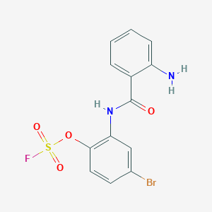 molecular formula C13H10BrFN2O4S B2908715 2-[(2-Aminobenzoyl)amino]-4-bromo-1-fluorosulfonyloxybenzene CAS No. 2416229-91-7