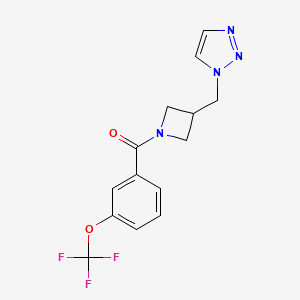 molecular formula C14H13F3N4O2 B2908719 [3-(Triazol-1-ylmethyl)azetidin-1-yl]-[3-(trifluoromethoxy)phenyl]methanone CAS No. 2320216-52-0