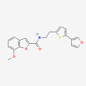 N-(2-(5-(furan-3-yl)thiophen-2-yl)ethyl)-7-methoxybenzofuran-2-carboxamide