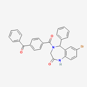 molecular formula C29H21BrN2O3 B2908722 4-(4-benzoylbenzoyl)-7-bromo-5-phenyl-3,5-dihydro-1H-1,4-benzodiazepin-2-one CAS No. 326018-10-4